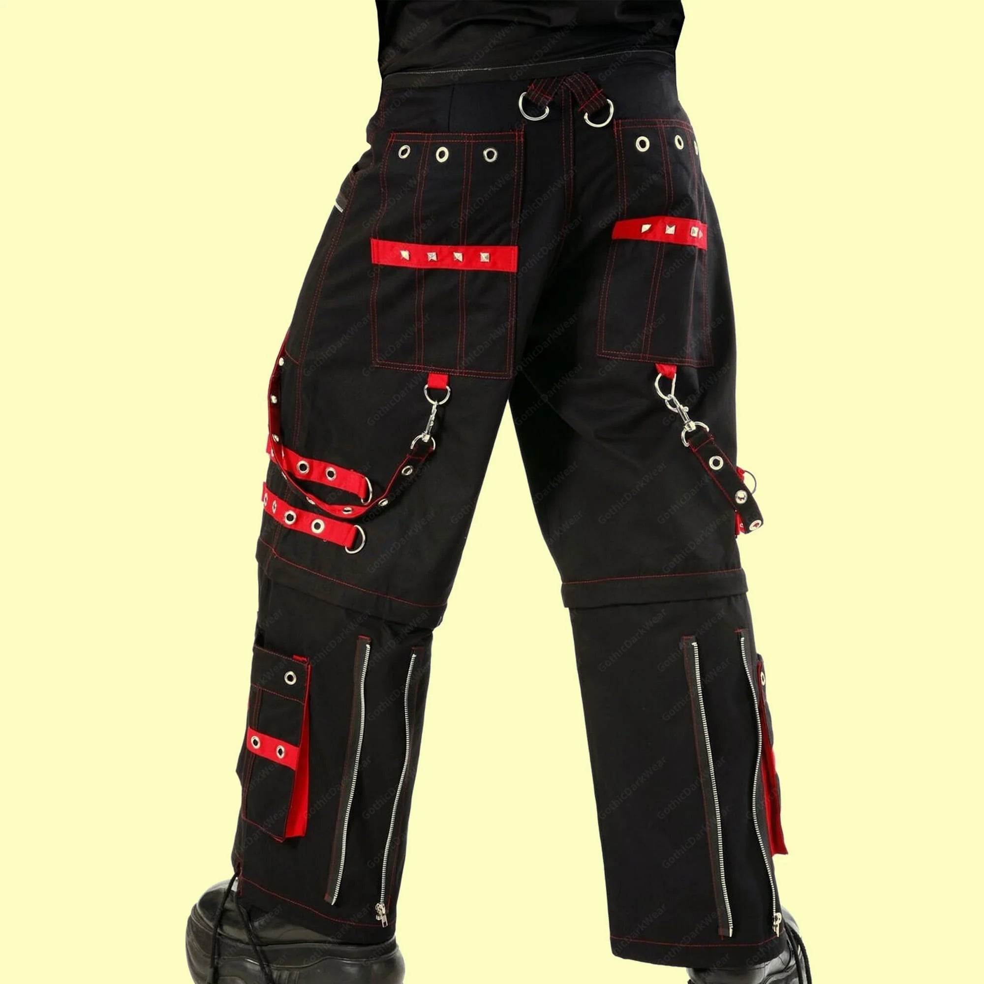 Gothic Alternative Baggy Pant | Punk Men 2-in-1 Transformer Bondage Trouser