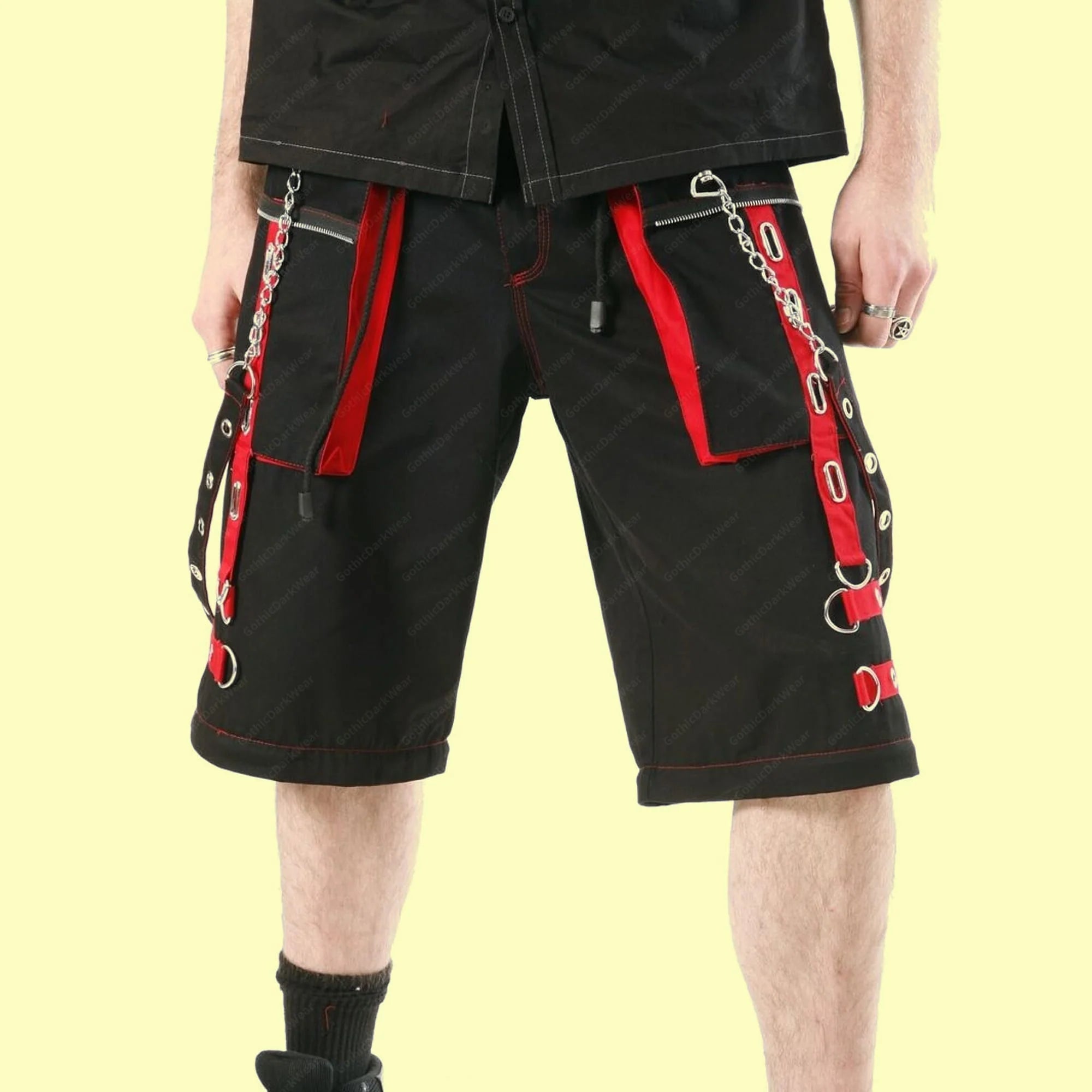 Gothic Alternative Baggy Pant | Punk Men 2-in-1 Transformer Bondage Trouser