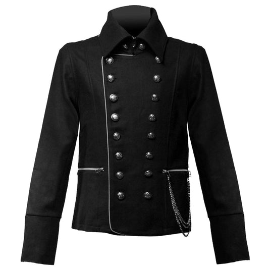 Men Gothic Military Officer Band Coat | Gothic Formalwear with Commanding Style