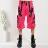 Men Gothic Bondage Pants | Black Punk Rock Tripp Style Trouser with Zipper Chain Strap Transformer Pant