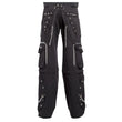 Men Gothic Bondage Pants | Punk Rock Zip-Off Short with Chain and Stud