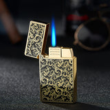 Bao B813 Gas Lighters Metal Langsheng Steel Tone Direct Punching Windproof Blue Flame Electronic Lighter