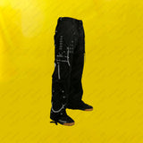 Men Black Gothic Cargo Pants | Studded Bondage Pant with D-Ring and Zipper