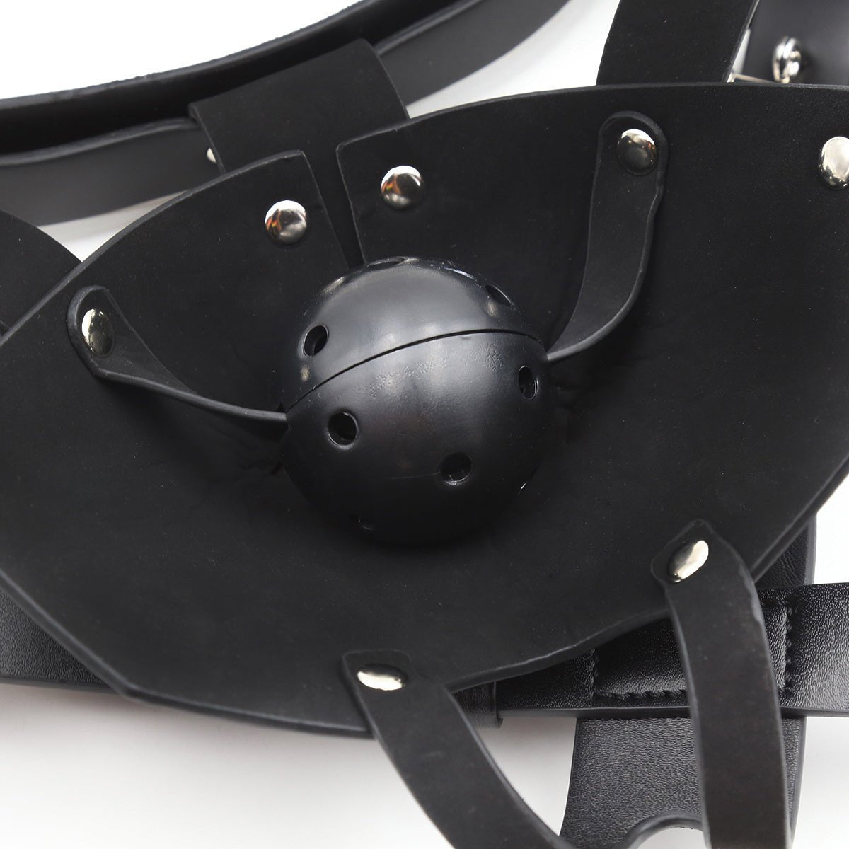 Black Leather Harness Type Head Cover - Alternative Gothic Dark Wear | Embrace Dark Aesthetic Men & Women Gothic Clothing