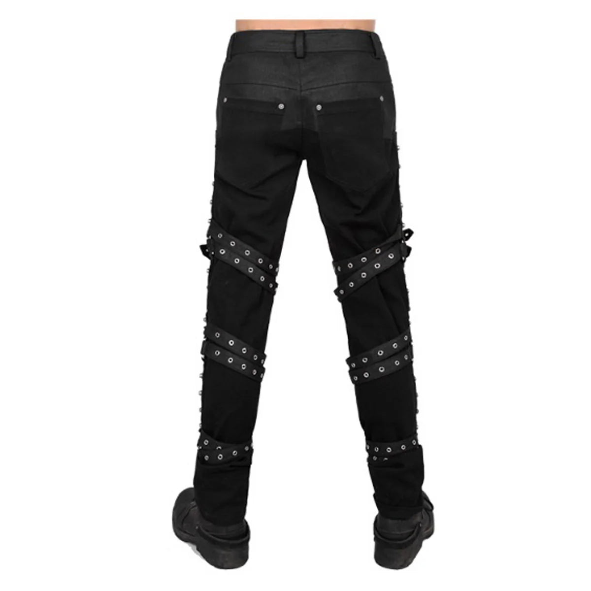 Men Gothic Buckles Pant | Halloween Costume Fashion High Waist Pant