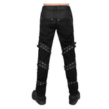 Men Gothic Buckles Pant | Halloween Costume Fashion High Waist Pant