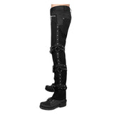 Men Gothic Buckles Pant | Halloween Costume Fashion High Waist Pant