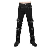 Men Gothic Buckles Pant | Halloween Costume Fashion High Waist Pant