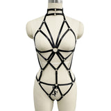 Bra Integrated European And American Style Gothic Harness Adjustable Body Binding Underwear Set - Alternative Gothic Dark Wear | Embrace Dark Aesthetic Men & Women Gothic Clothing
