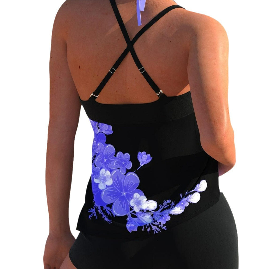 Cross-border European And American Beauty Back Fashion Plus Size Solid Color Stitching Bikini Swimsuit Bikini Swimsuit