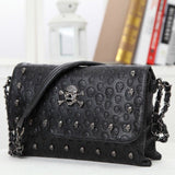 Skull Bag Embossed Chain Trend - Alternative Gothic Dark Wear | Embrace Dark Aesthetic Men & Women Gothic Clothing