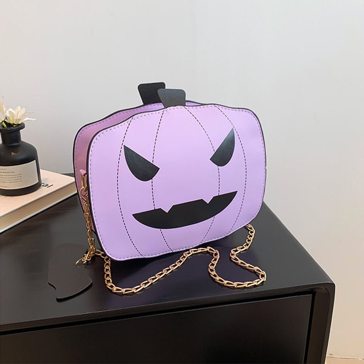 Halloween Cartoon Pumpkin Shoulder Bag For Girls Personality Funny Creative Chain Crossbody Bags Women - Alternative Gothic Dark Wear | Embrace Dark Aesthetic Men & Women Gothic Clothing