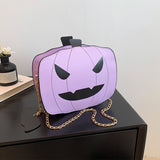 Halloween Cartoon Pumpkin Shoulder Bag For Girls Personality Funny Creative Chain Crossbody Bags Women - Alternative Gothic Dark Wear | Embrace Dark Aesthetic Men & Women Gothic Clothing