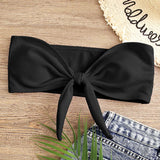 Solid Color Bow Bikini Spa Swimsuit Top