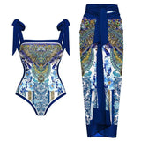 Siamese Conservative Covering Belly Thin Swimsuit French Retro One-piece Bikini