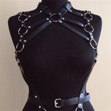 Women's Artificial Leather Body Belly Band Shoulder Wearing Ring Horse Harness For Dancing Toys With Fetish - Alternative Gothic Dark Wear | Embrace Dark Aesthetic Men & Women Gothic Clothing