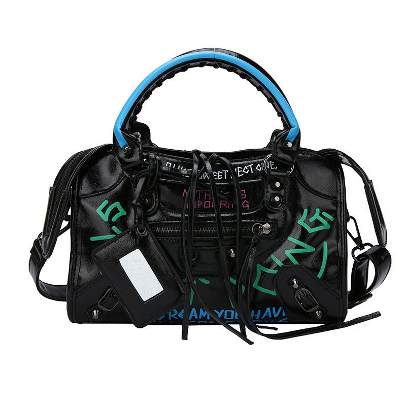 New Graffiti Personality Tassel Small Crowd Handbag Women - Alternative Gothic Dark Wear | Embrace Dark Aesthetic Men & Women Gothic Clothing