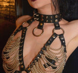 Pointed Rivet Punk Collar Belt Jewelry Waist Chain Belt Body Chain - Alternative Gothic Dark Wear | Embrace Dark Aesthetic Men & Women Gothic Clothing