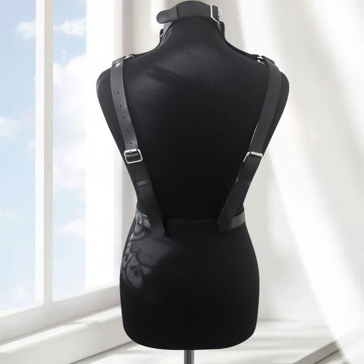 Women's Artificial Leather Body Belly Band Shoulder Wearing Ring Horse Harness For Dancing Toys With Fetish - Alternative Gothic Dark Wear | Embrace Dark Aesthetic Men & Women Gothic Clothing
