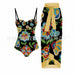 Y Printed Black Suit