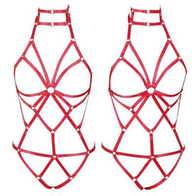 Bra Integrated European And American Style Gothic Harness Adjustable Body Binding Underwear Set - Alternative Gothic Dark Wear | Embrace Dark Aesthetic Men & Women Gothic Clothing