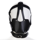 Black Leather Harness Type Head Cover - Alternative Gothic Dark Wear | Embrace Dark Aesthetic Men & Women Gothic Clothing