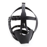 Black Leather Harness Type Head Cover - Alternative Gothic Dark Wear | Embrace Dark Aesthetic Men & Women Gothic Clothing