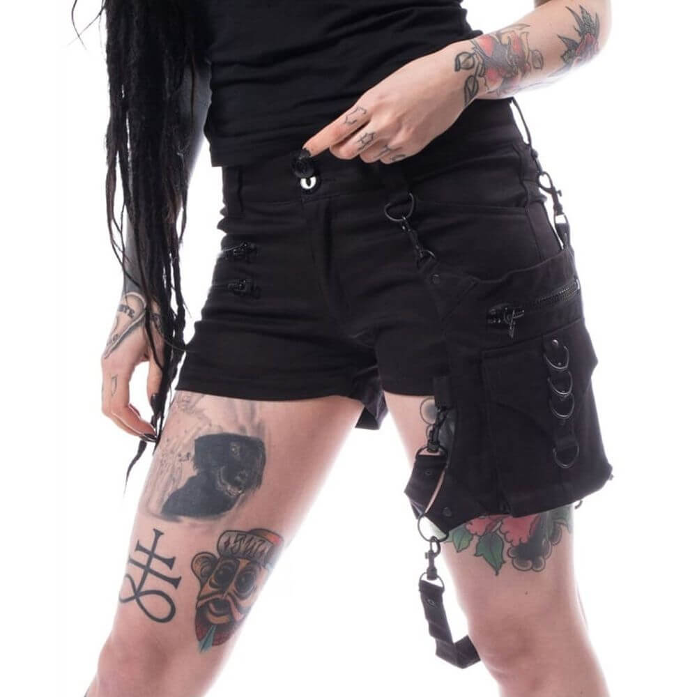 Women Gothic Badass Babes Mini Skirt | Edgy Alternative Shorts Skirt