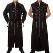 Men Gothic Black Trench Coat with Harness Straps | 4-in-1 Transformable Punk Statement Piece