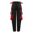 Red Bondage Pants Black Zippers and Laces Pant Punk Pants High Waist Pant - Alternative Gothic Dark Wear | Embrace Dark Aesthetic Men & Women Gothic Clothing