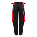 Red Bondage Pants Black Zippers and Laces Pant Punk Pants High Waist Pant - Alternative Gothic Dark Wear | Embrace Dark Aesthetic Men & Women Gothic Clothing