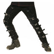 Men Black Gothic Pants with Zip, Buckle and D-Ring | Cyberpunk Bondage Trouser by Dead Threads