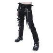 Men Black Gothic Pants with Chain and Buckle | Cyberpunk Cotton Punk Trouser