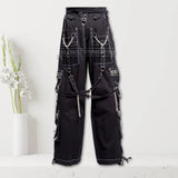 Super Skull Gothic Trouser | Cyber Chain Punk Rock Emo Pant for Men