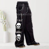 Super Skull Gothic Trouser | Cyber Chain Punk Rock Emo Pant for Men