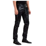 Men Motorcycle Leather Pant | Genuine Napa Leather Gothic Nightclub Pant