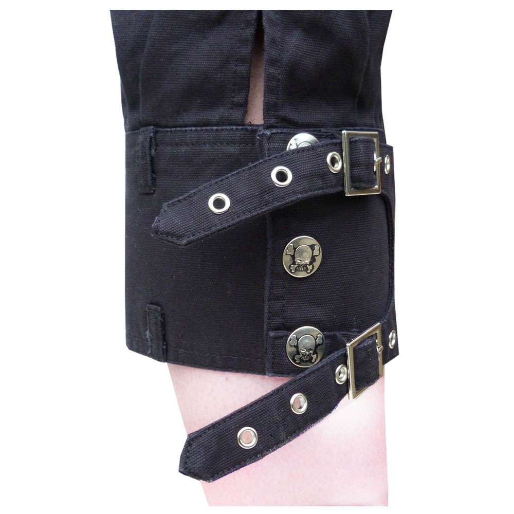Women Unisex Gothic Rock 3/4 Shorts | Black Lady Underground Look Short