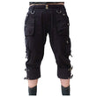 Women Unisex Gothic Rock 3/4 Shorts | Black Lady Underground Look Short