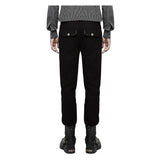 Men Black Military Steampunk Pants | Gothic Army Uniform Trouser with Vintage Detailing