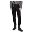 Men Black Military Steampunk Pants | Gothic Army Uniform Trouser with Vintage Detailing