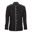 Men's Gothic Military Officer Coat with White Piping