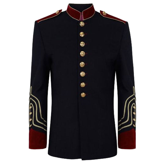 Men Military Officer Laces Coat | Gothic Formal Outerwear Coat