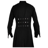 Industrial Punk Vampire Long Coat | Hellraiser-Inspired Gothic Trench for Men
