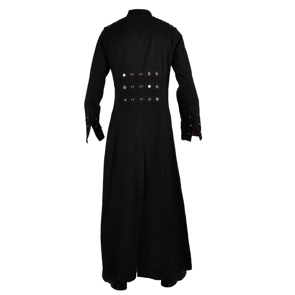 Industrial Punk Vampire Long Coat | Hellraiser-Inspired Gothic Trench for Men