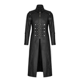 Men Gothic Coat Long Black Gothic Imitation Leather Coat Steampunk Badboy Men Long Coat - Alternative Gothic Dark Wear | Embrace Dark Aesthetic Men & Women Gothic Clothing