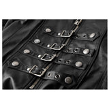 Men Gothic Coat Long Black Gothic Imitation Leather Coat Steampunk Badboy Men Long Coat - Alternative Gothic Dark Wear | Embrace Dark Aesthetic Men & Women Gothic Clothing