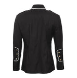 Men's Gothic Military Officer Coat with White Piping