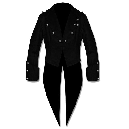 Steampunk Swallowtail Black Tailcoat for Men | Gothic Vampire Formal Coat