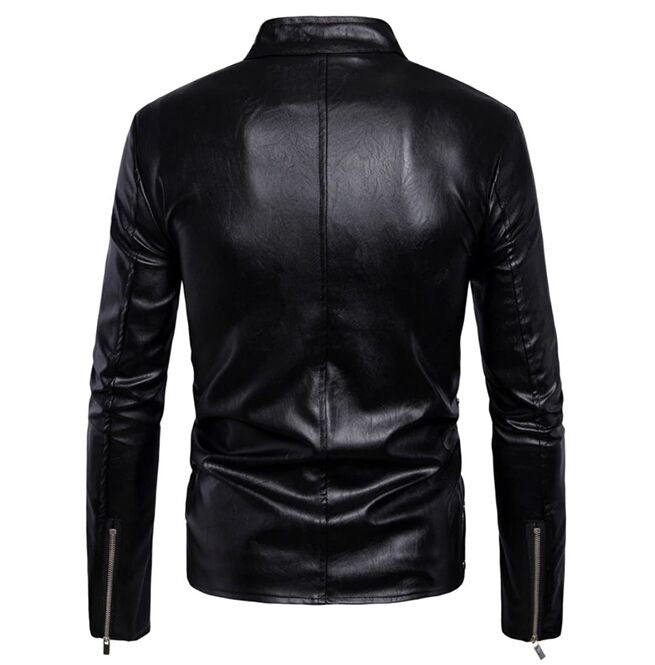 Men Motorcycle Jacket Gothic Black Leather Jacket Multi-Zip Biker Jacket - Alternative Gothic Dark Wear | Embrace Dark Aesthetic Men & Women Gothic Clothing