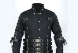 Men Hellraiser Pinhead Long Trench | Vampire Gothic Coat with Buckle Straps & High Collar